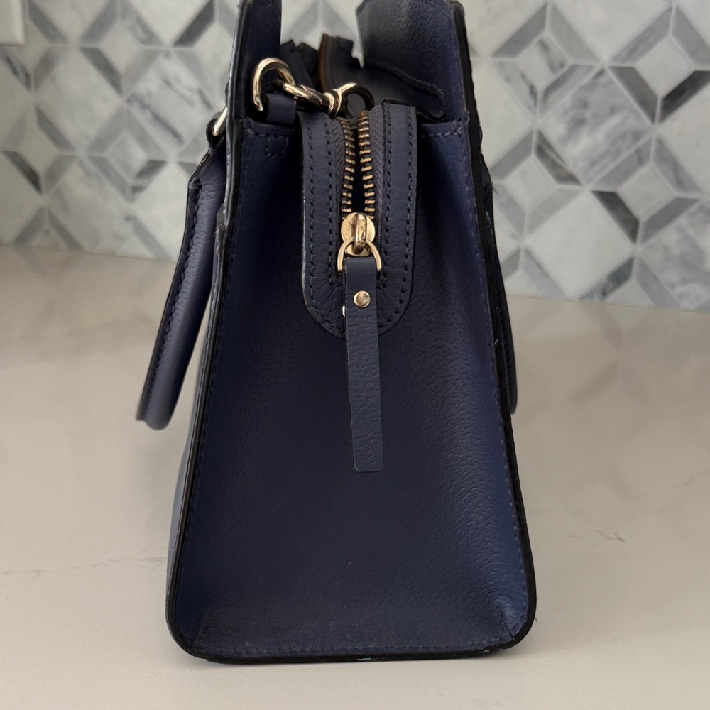 kate spade Navy Blue Leather Satchel with Gold Hardware - Picture 2 of 5